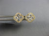 ESTATE .46CT DIAMOND 18KT YELLOW GOLD 4 LEAF CLOVER SQUARE FLOWER STUD EARRINGS