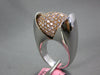 ESTATE EXTRA LARGE 3.98CT PINK DIAMOND 18KT WHITE GOLD FOOTBALL ROLLING FUN RING
