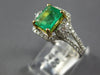 1.77CT DIAMOND & AAA EMERALD 14KT 2 TONE GOLD 3D SQUARE & ROUND ENGAGEMENT RING
