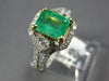 1.77CT DIAMOND & AAA EMERALD 14KT 2 TONE GOLD 3D SQUARE & ROUND ENGAGEMENT RING