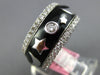 1.38CT DIAMOND & BLACK ENAMEL 18K WHITE GOLD ETOILE MOON STAR ETERNITY LOVE RING