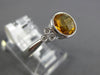 1.13CT DIAMOND & AAA CITRINE 14K WHITE GOLD ROUND BEZEL MILGRAIN FRIENDSHIP RING