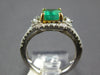 1.77CT DIAMOND & AAA EMERALD 14KT 2 TONE GOLD 3D SQUARE & ROUND ENGAGEMENT RING
