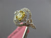1.30CT WHITE & CANARY DIAMOND 18KT 2 TONE GOLD OVAL DOUBLE HALO ENGAGEMENT RING