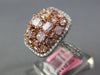 LARGE 3.18CT WHITE & PINK DIAMOND 18KT WHITE & ROSE GOLD CLUSTER SQUARE FUN RING