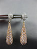 1.29CT WHITE & PINK DIAMOND 18KT WHITE & ROSE GOLD 3D TEAR DROP HANGING EARRINGS