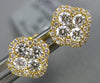 ESTATE .46CT DIAMOND 18KT YELLOW GOLD 4 LEAF CLOVER SQUARE FLOWER STUD EARRINGS