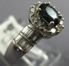 1.52CT DIAMOND AAA SAPPHIRE 14K WHITE GOLD OVAL ROUND & BAGUETTE FRIENDSHIP RING