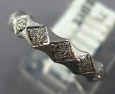 ESTATE .14CT DIAMOND 18KT WHITE GOLD MATTE & SHINY SQUARE PAVE ANNIVERSARY RING