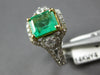 1.77CT DIAMOND & AAA EMERALD 14KT 2 TONE GOLD 3D SQUARE & ROUND ENGAGEMENT RING