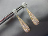 1.29CT WHITE & PINK DIAMOND 18KT WHITE & ROSE GOLD 3D TEAR DROP HANGING EARRINGS