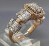1.21CT DIAMOND 14K WHITE ROSE GOLD ROUND & BAGUETTE SQUARE HALO ANNIVERSARY RING