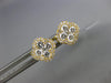 ESTATE .46CT DIAMOND 18KT YELLOW GOLD 4 LEAF CLOVER SQUARE FLOWER STUD EARRINGS