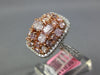LARGE 3.18CT WHITE & PINK DIAMOND 18KT WHITE & ROSE GOLD CLUSTER SQUARE FUN RING
