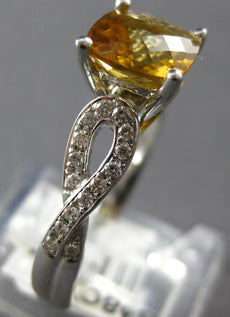 1.52CT DIAMOND & AAA CITRINE 14K 2 TONE GOLD CUSHION & ROUND INFINITY LOVE RING