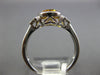 1.13CT DIAMOND & AAA CITRINE 14K WHITE GOLD ROUND BEZEL MILGRAIN FRIENDSHIP RING