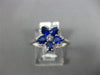 1.16CT DIAMOND & AAA SAPPHIRE 18K WHITE GOLD ROUND & PEAR SHAPE STAR FLOWER RING