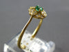 .19CT DIAMOND & AAA EMERALD 18K YELLOW GOLD 3D FLOWER FILIGREE MILGRAIN FUN RING
