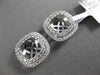 ESTATE LARGE .49CT DIAMOND 18KT WHITE GOLD 3D SQUARE DOUBLE HALO JACKET EARRINGS
