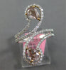 2.39CT WHITE & PINK DIAMOND 18KT WHITE & ROSE GOLD PEAR SHAPE & ROUND LOVE RING