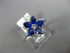 1.16CT DIAMOND & AAA SAPPHIRE 18K WHITE GOLD ROUND & PEAR SHAPE STAR FLOWER RING
