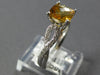 1.52CT DIAMOND & AAA CITRINE 14K 2 TONE GOLD CUSHION & ROUND INFINITY LOVE RING