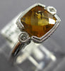 1.28CT DIAMOND & AAA CITRINE 14KT WHITE GOLD CUSHION & ROUND SEMI BEZEL FUN RING