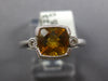 1.28CT DIAMOND & AAA CITRINE 14KT WHITE GOLD CUSHION & ROUND SEMI BEZEL FUN RING