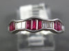 1.08CT DIAMOND & AAA RUBY 18K WHITE GOLD BAGUETTE BEZEL CLASSIC ANNIVERSARY RING