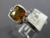 1.28CT DIAMOND & AAA CITRINE 14KT WHITE GOLD CUSHION & ROUND SEMI BEZEL FUN RING