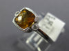 1.28CT DIAMOND & AAA CITRINE 14KT WHITE GOLD CUSHION & ROUND SEMI BEZEL FUN RING