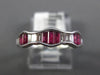 1.08CT DIAMOND & AAA RUBY 18K WHITE GOLD BAGUETTE BEZEL CLASSIC ANNIVERSARY RING