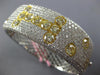 EXTRA LARGE 15.7CT WHITE & CANARY DIAMOND 18K 2 TONE GOLD I LOVE BANGLE BRACELET