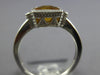 1.28CT DIAMOND & AAA CITRINE 14KT WHITE GOLD CUSHION & ROUND SEMI BEZEL FUN RING