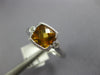 1.28CT DIAMOND & AAA CITRINE 14KT WHITE GOLD CUSHION & ROUND SEMI BEZEL FUN RING