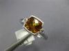 1.28CT DIAMOND & AAA CITRINE 14KT WHITE GOLD CUSHION & ROUND SEMI BEZEL FUN RING