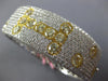 EXTRA LARGE 15.7CT WHITE & CANARY DIAMOND 18K 2 TONE GOLD I LOVE BANGLE BRACELET