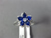 1.16CT DIAMOND & AAA SAPPHIRE 18K WHITE GOLD ROUND & PEAR SHAPE STAR FLOWER RING
