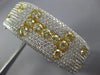 EXTRA LARGE 15.7CT WHITE & CANARY DIAMOND 18K 2 TONE GOLD I LOVE BANGLE BRACELET