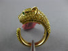 2.84CT CANARY DIAMOND & AAA EMERALD & ONYX 18K YELLOW GOLD 3D HAPPY PANTHER RING