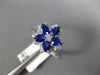 1.16CT DIAMOND & AAA SAPPHIRE 18K WHITE GOLD ROUND & PEAR SHAPE STAR FLOWER RING