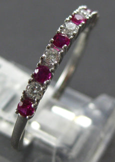 .29CT DIAMOND & AAA RUBY 18KT WHITE GOLD 3D CLASSIC ROUND 1.5mm ANNIVERSARY RING