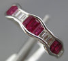 1.08CT DIAMOND & AAA RUBY 18K WHITE GOLD BAGUETTE BEZEL CLASSIC ANNIVERSARY RING