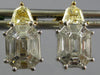1.3CT WHITE & CANARY DIAMOND 18KT 2 TONE GOLD BAGUETTE & KITE CUT STUD EARRINGS