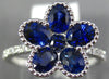 .30CT DIAMOND & AAA SAPPHIRE 18KT WHITE GOLD OVAL & ROUND FILIGREE FLOWER RING