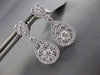 LARGE 1.57CT DIAMOND 18KT WHITE GOLD CLUSTER FLOWER TEAR DROP HANGING EARRINGS