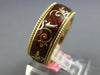 BROWN ENAMEL 18KT YELLOW GOLD MULTI LEAF ETERNITY COMFORT FIT ANNIVERSARY RING