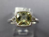 1.22CT DIAMOND & AAA GREEN AMETHYST 14K WHITE GOLD ROUND & CUSHION CUT FUN RING
