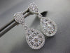 LARGE 1.57CT DIAMOND 18KT WHITE GOLD CLUSTER FLOWER TEAR DROP HANGING EARRINGS