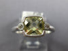 1.22CT DIAMOND & AAA GREEN AMETHYST 14K WHITE GOLD ROUND & CUSHION CUT FUN RING